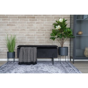 Banca cu spatiu de depozitare Watford, Negru, 36.5x95x43 cm - Img 2