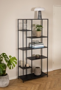Biblioteca Newcastle, Negru, 165x79.5x30 cm - Img 2