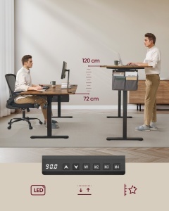 Birou reglabil pe inaltime Songmics, Balok, Maro, 180x80x120 cm - Img 4