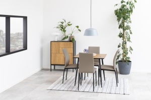 Bufet Seaford, Negru mat, 103x80x40 cm - Img 2