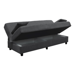 Canapea extensibila cu spatiu de depozitare Romina, Gri, 180x75x85 cm - Img 4