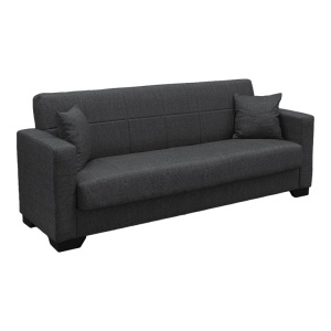 Canapea extensibila cu spatiu de depozitare Vox, Gri, 180x75x85 cm - Img 2