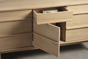 Comoda PONZA, Stejar deschis, 43x75x104 cm