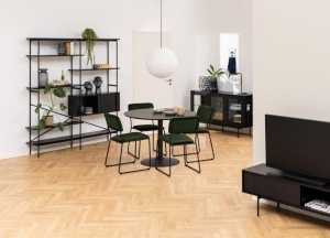 Comoda TV Angus, Negru, 44.5x140x40 cm - Img 3