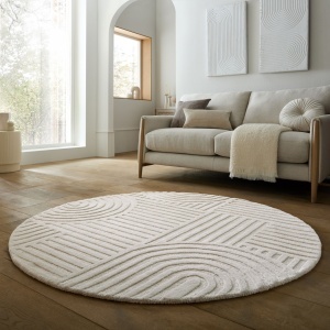 Covor rotund Zen Garden Ivoar 160x160 cm