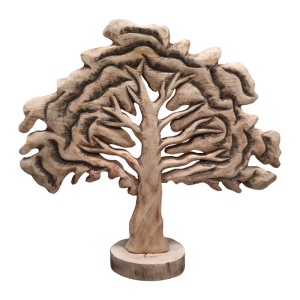 Decoratiune de masa Natrem copac lemn de mango natural 45x11x43 cm