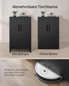 Dulap depozitare din metal Songmics, Berend, Negru, 60.1x40.2x99 cm - Img 5