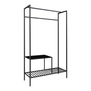 Dulap haine Vita, Negru, 38x101x170 cm - Img 4