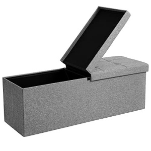 Előszobai pad tárolórekesszel, Songmics, szürke, 110x38x38 cm - Img 2