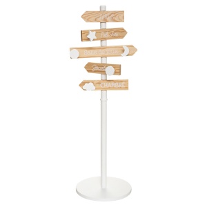 Fa formájú ruhafogas, Aerol, fehér - natúr fa, D35x114cm
