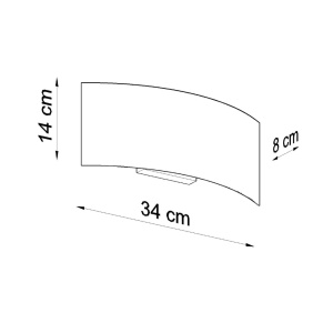 Fali lámpa, Magnus, fehér, 34x8x14 cm - Img 4