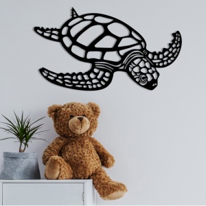 Fém fali kép Caretta, fekete, 53x30 cm - Img 2
