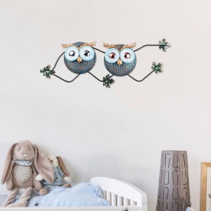 Fém fali kép Owl, sokszínű, 77x28 cm