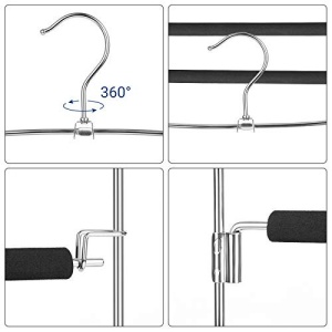 Fém vállfa szett, Songmics, fekete, 45x40x0.5 cm, 3 db-os - Img 4