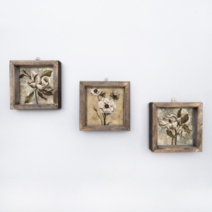 Festmény, 3 darabos, UKZM002, sokszínű, 15x15x3 cm