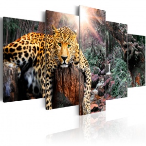 Festmény Leopard Relaxation, 100x50 cm