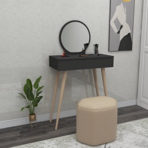 Fésülködőasztal és sminkasztal Siena, antracit, 72x35x129.2 cm