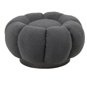Forgófotel puffal, Nester, Pako World, szürke, 98x97x69 cm - Img 5