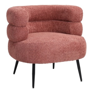 Fotel, Foleja, boucle, rothadt alma, 76x75x72 cm