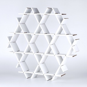 Karton polc, HEXBEYAZ, fehér, 70x67x11 cm - Img 7