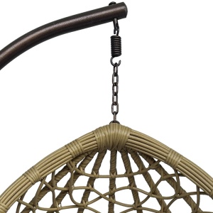 Kerti hintaágy, Lyere, Pako World, barna-bézs, rattan, 120x108x195 cm - Img 6