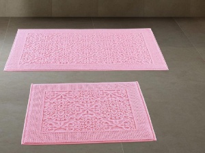 Lábtörlő törölköző szett 2 darabos, Pera, rózsaszín, 100% pamut, 60x50 és 60x100 cm