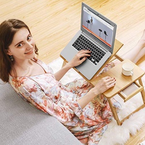 Laptop asztalka Songmics, natúr, 55x35x(21-29) cm