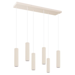 LED-es függőlámpa 3000K, Ivar 6L, bézs, 80x20x200 cm