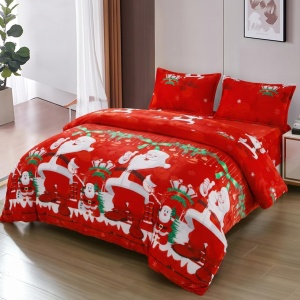 Lenjerie Craciun cu Elastic 180x200 Merry V11 (Cocolino)