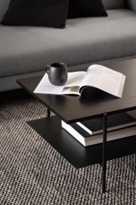Masuta de cafea Angus, Negru, 40x115x60 cm - Img 3