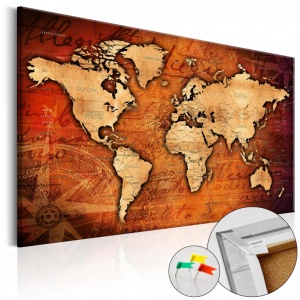Parafa kép Amber World [Cork Map], 90x60 cm