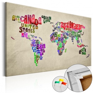 Parafa kép Global Tournée (EN) [Cork Map], 120x80 cm