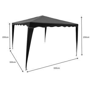 Pavilion de gradina, Gazebo, Gri inchis, 300x300x250 cm - Img 6