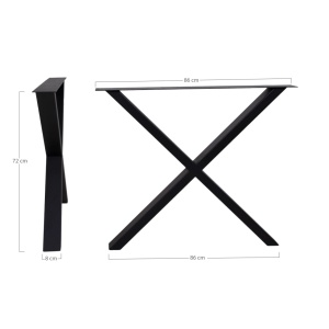 Picioare metalice pentru masa Nimes, Negru , 86x8x70.8 cm - Img 2
