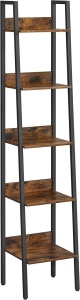 Polc, Vasagle, barna-fekete, 33.8x30x170 cm - Img 2