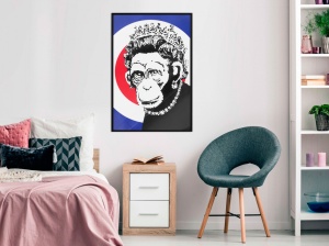 Poszter fekete kerettel, ""Banksy: Monkey Queen"", 20x30 cm - Img 2