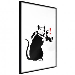 Poszter fekete kerettel, ""Banksy: Rat Photographer"", 20x30 cm