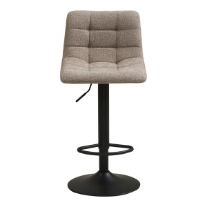 Scaun de bar tapitat Middelfart, Gri deschis, 45x43x88/108 cm - Img 4