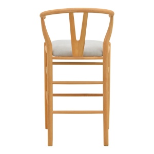 Scaun de bar Wishbone, Gri, 51x60x95 cm - Img 6