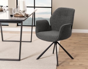 Scaun dining Aura, Gri, 90x62x61 cm - Img 3