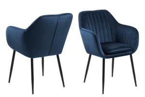 Scaun dining Emilia, Negru mat, 83x57x61 cm - Img 4
