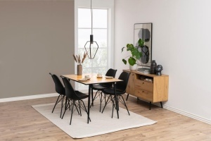 Scaun dining Eris, Negru, 85.5x48.5x54 cm
