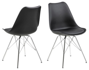 Scaun dining Eris, Negru, 85.5x48.5x54 cm - Img 2