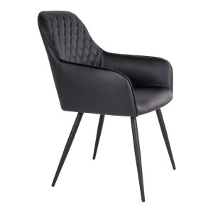 Scaun dining Harbo, Negru, 65x57x87 cm, Piele ecologica