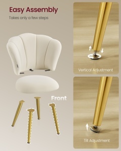 Scaun dining Laela, Crem, 62.5x60x80 cm - Img 6