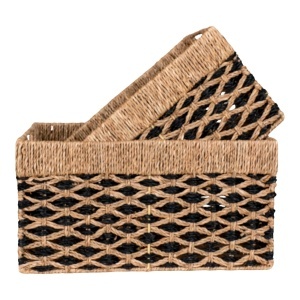 Set 2 piese Cosuri decorative Salar, Negru, 40x25x21 cm