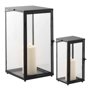 Set 2 piese Felinare Ibra, Negru, 15x15x32 cm