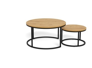 Set 2 piese Masute de cafea Spiro, Natural, 44.5x80x80 cm - Img 5