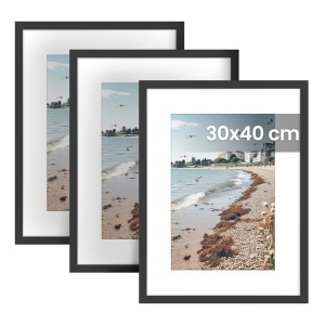 Set 3 piese Rame foto Kavi, Negru, 32x1.5x42 cm