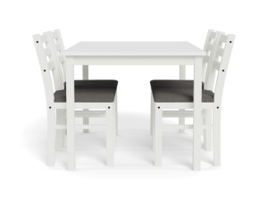 Set 5 piese Masa dining si Scaune Alicante, Alb, 74.5x110x70 cm - Img 5